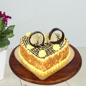 Heart shaped Butterscotch Cake